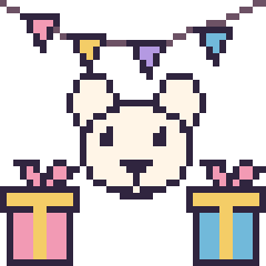 Pixel art Ours polaire pour un anniversaire, grille 40 × 40