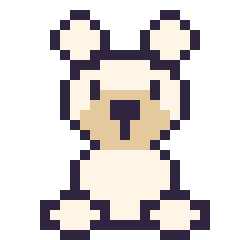 Pixel art Ours polaire assis, grille 24 × 24