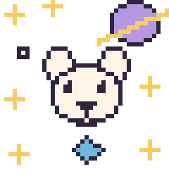 Pixel art Ours polaire dans l’espace, grille 40 × 40