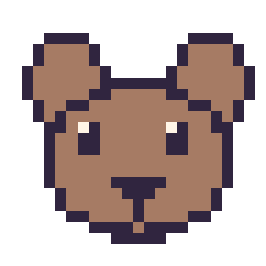 Pixel art Ours, grille 24 × 24