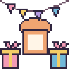 Pixel art Pain pour un anniversaire, grille 40 × 40