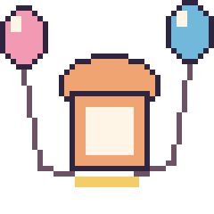 Pixel art Pain avec des ballons, grille 40 × 40