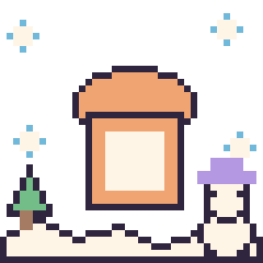 Pixel art Pain en hiver, grille 40 × 40