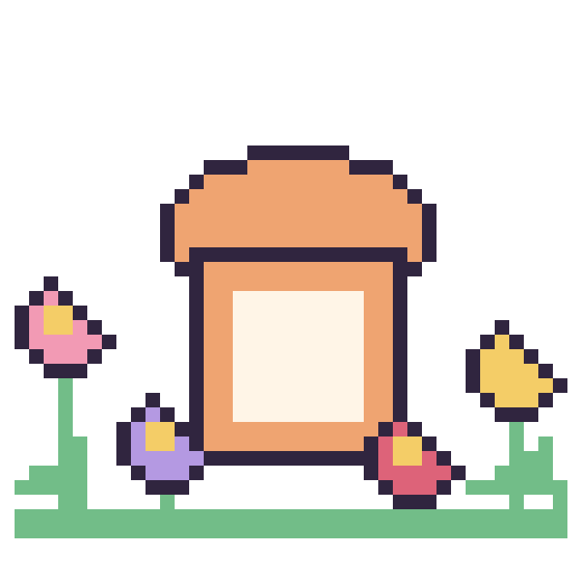 Modèle de pixel art Pain dans le jardin sur une grille de 40 par 40 cases