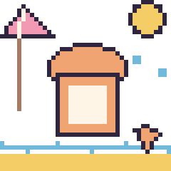 Pixel art Pain à la plage, grille 40 × 40
