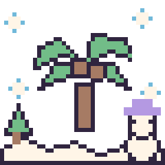 Pixel art Palmier en hiver, grille 40 × 40