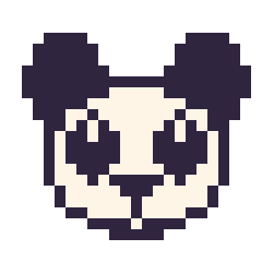 Pixel art Panda, grille 24 × 24