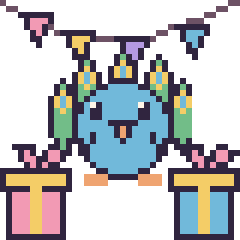 Pixel art Paon pour un anniversaire, grille 40 × 40