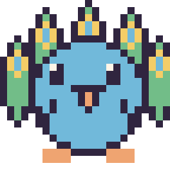 Pixel art Paon, grille 24 × 24