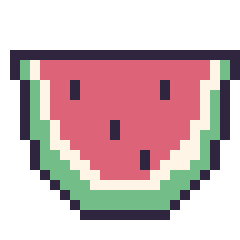 Pixel art Pastèque, grille 24 × 24