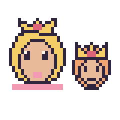 Pixel art Princesse Peach et Daisy mini, grille 40 × 40