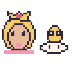 Pixel art Princesse Peach et Lakitu mini, grille 40 × 40