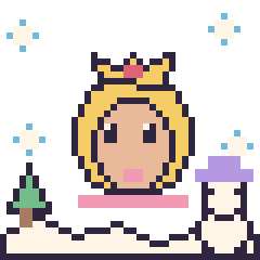 Pixel art Princesse Peach en hiver, grille 40 × 40