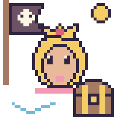 Pixel art Princesse Peach en aventure pirate, grille 40 × 40
