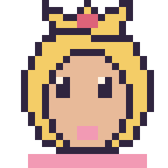 Pixel art Princesse Peach, grille 24 × 24