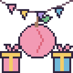 Pixel art Pêche pour un anniversaire, grille 40 × 40