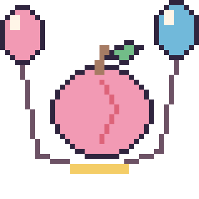 Modèle de pixel art Pêche avec des ballons sur une grille de 40 par 40 cases
