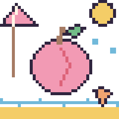 Pixel art Pêche à la plage, grille 40 × 40