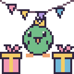 Pixel art Perroquet pour un anniversaire, grille 40 × 40