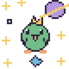 Pixel art Perroquet dans l’espace, grille 40 × 40