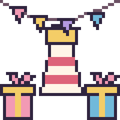 Pixel art Phare pour un anniversaire, grille 40 × 40