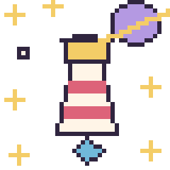 Pixel art Phare dans l’espace, grille 40 × 40