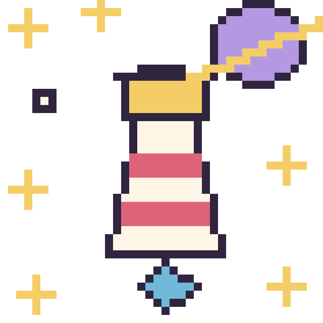 Modèle de pixel art Phare dans l’espace sur une grille de 40 par 40 cases