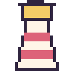 Pixel art Phare, grille 24 × 24
