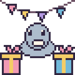 Pixel art Phoque pour un anniversaire, grille 40 × 40