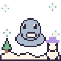 Pixel art Phoque en hiver, grille 40 × 40