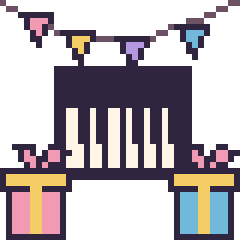 Pixel art Piano pour un anniversaire, grille 40 × 40