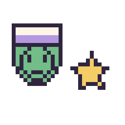 Pixel art Piccolo mini et Étoile simple 10 × 10, grille 32 × 32