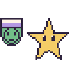 Pixel art Piccolo mini et Étoile, grille 40 × 40