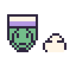 Pixel art Piccolo mini et Nuage simple 10 × 10, grille 32 × 32