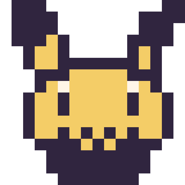 Modèle de pixel art Pichu mini 16 × 16 sur une grille de 16 par 16 cases
