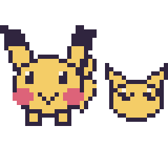 Pixel art Pikachu et Abra mini, grille 40 × 40