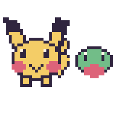 Pixel art Pikachu et Arcko mini, grille 40 × 40