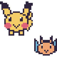 Pixel art Pikachu et Dracaufeu mini, grille 40 × 40