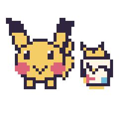 Pixel art Pikachu et Togepi mini, grille 40 × 40