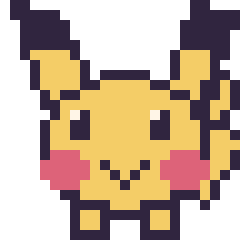 Pixel art Pikachu, grille 24 × 24