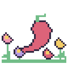 Pixel art Piment dans le jardin, grille 40 × 40
