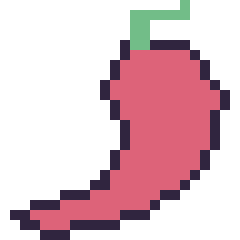 Pixel art Piment, grille 24 × 24