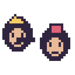 Pixel art Pinocchio mini et Aladdin mini, grille 32 × 32