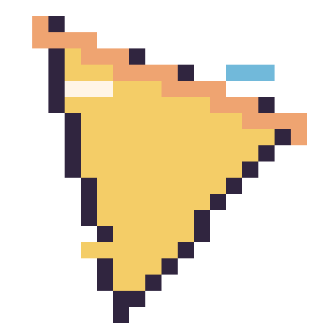 Modèle de pixel art Pizza décoré sur une grille de 20 par 20 cases