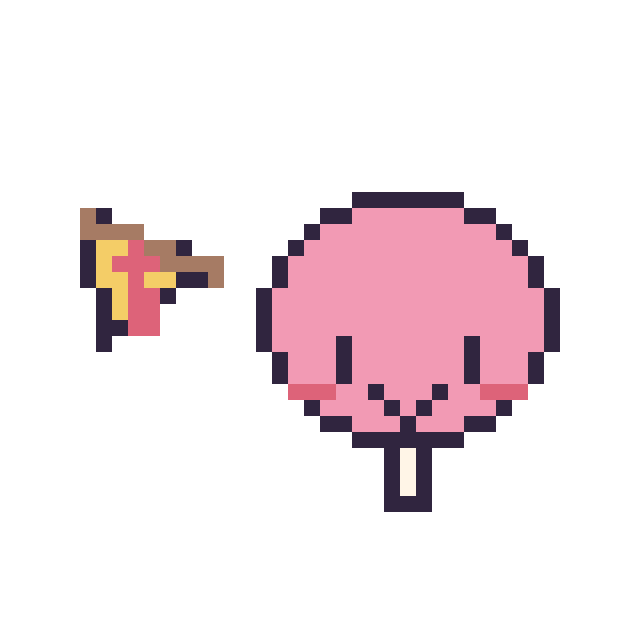 Modèle de pixel art Pizza simple 10 × 10 et Sucette kawaii sur une grille de 40 par 40 cases