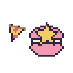 Pixel art Pizza simple 12 × 12 et Macaron avec une étoile, grille 40 × 40