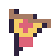 Pixel art Pizza simple 12 × 12, grille 12 × 12