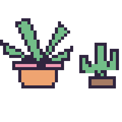 Pixel art Plante grasse et Cactus kawaii 16 × 16, grille 40 × 40