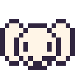 Pixel art Pochacco mini 16 × 16, grille 16 × 16