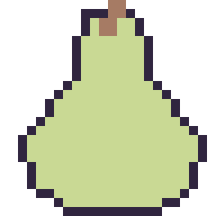 Pixel art Poire, grille 24 × 24